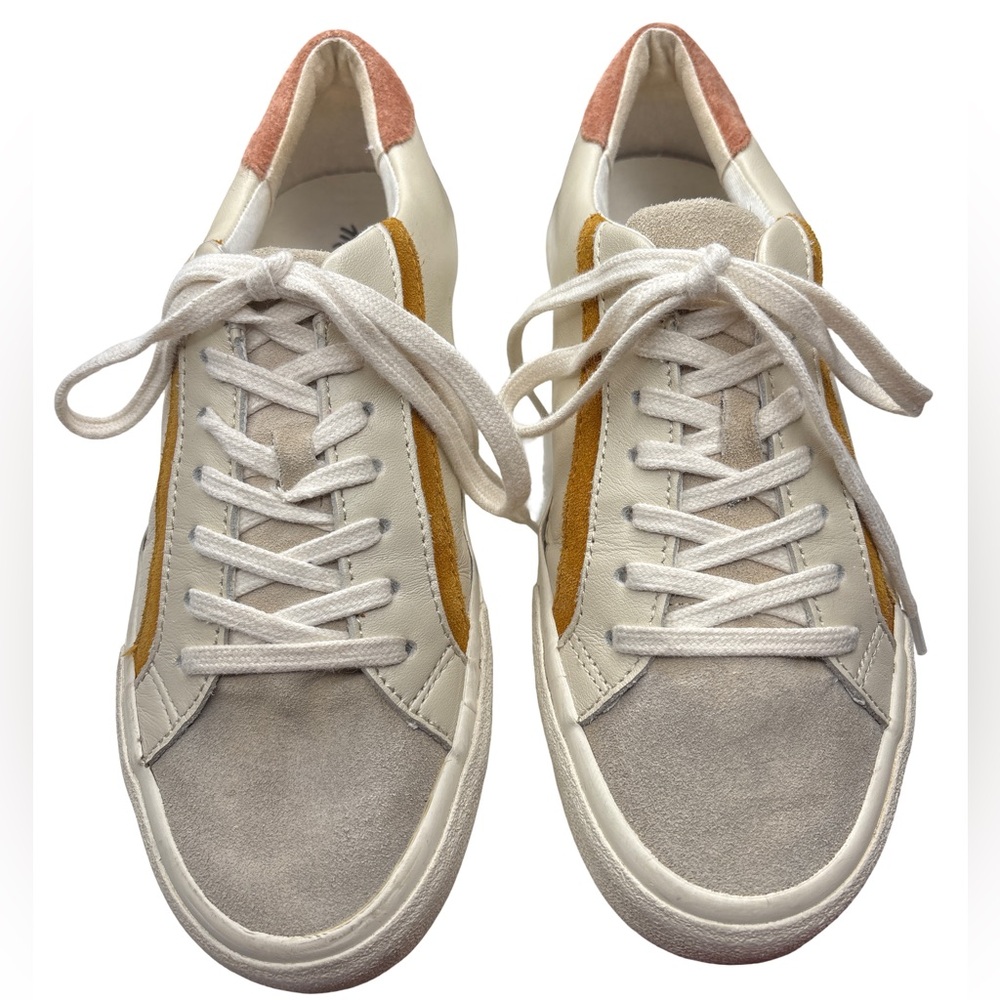 Madewell Cream & Tan Colorblock Sidewalk Low Top Sneakers Woman 7.5/Men 6
